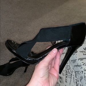 Vaneli Leather Black Heels (never worn- NWOT)